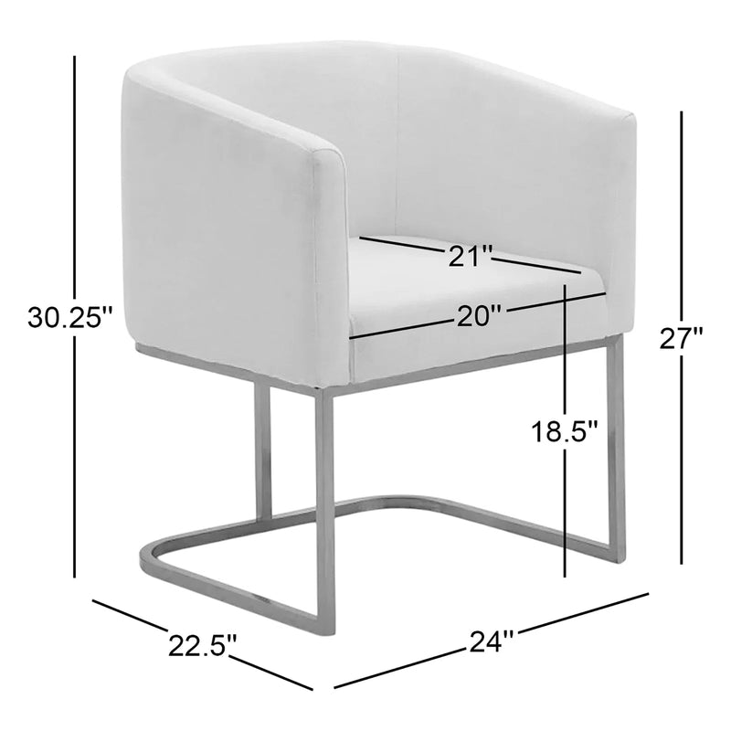 Yukon - Modern Beige Bonded and Antique Brass Dining Chair — view 2
