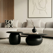 Kalvin - Modern Black Concrete Nesting Coffee Table Set — view 4