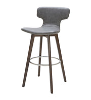 Zach Mid-Century Dark Grey Eco-Leather Bar Stool — view 3