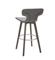 Zach Mid-Century Dark Grey Eco-Leather Bar Stool — view 2