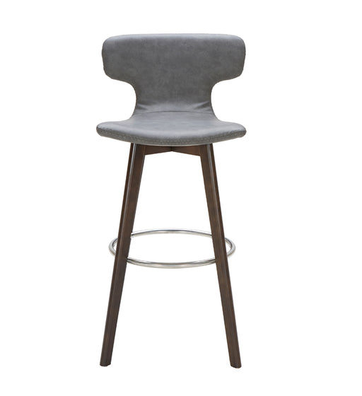 Zach Mid-Century Dark Grey Eco-Leather Bar Stool