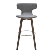Zach Mid-Century Dark Grey Eco-Leather Bar Stool — view 5