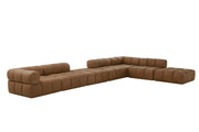 Everest - Modern Brown Leather Modular Corner Sectional Seat — view 5