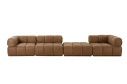 Everest - Modern Brown Leather Modular Armless Sectional Seat