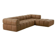 Everest - Modern Brown Leather Ottoman — view 2