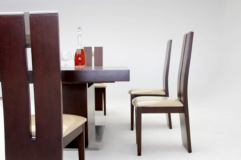 Zenith Modern Red Oak Extendable Dining Table — view 2