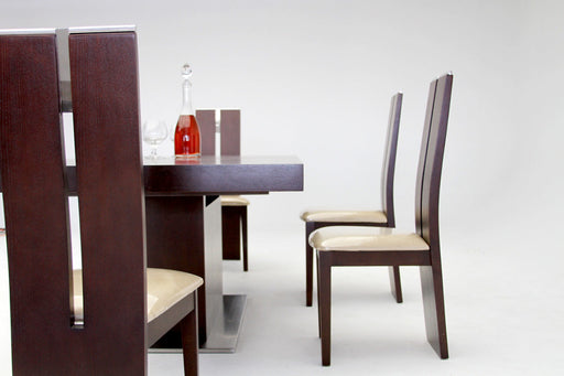 Zenith Modern Red Oak Extendable Dining Table — view 2