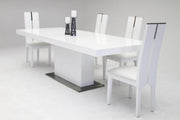 Zenith Modern White Extendable Dining Table — view 3