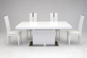 Zenith Modern White Extendable Dining Table — view 5