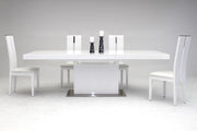 Zenith Modern White Extendable Dining Table — view 2