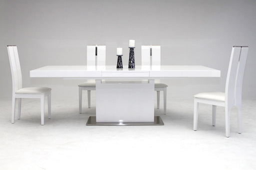 Zenith Modern White Extendable Dining Table — view 2