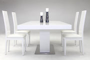 Zenith Modern White Extendable Dining Table — view 4