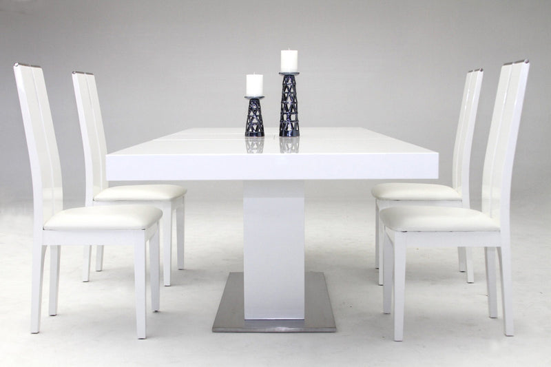 Zenith Modern White Extendable Dining Table — view 4
